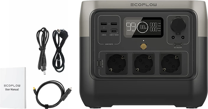 Prenosna postaja za napajanje EcoFlow RIVER 2 Pro, 768Wh, 800W, črna