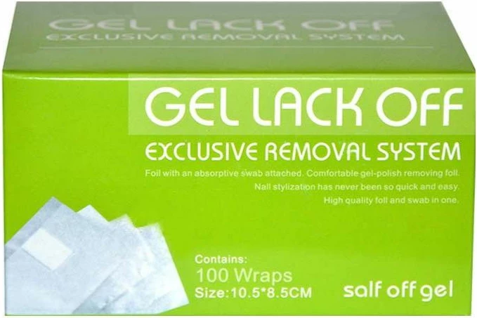 Aluminijasta folija za odstranjevanje gel laka Sunone Gel Lack Off, za ženske, 100 kosov