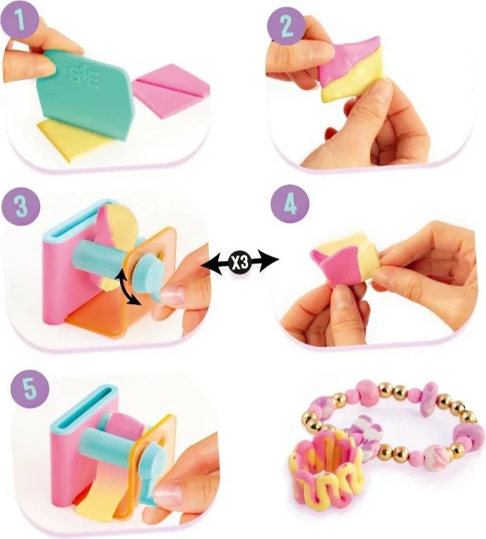 Kreativni set za delavnico nakita Epee Project Glam EP60467, modelirna glina z orodjem in 20+ elementi, 6+, večbarven