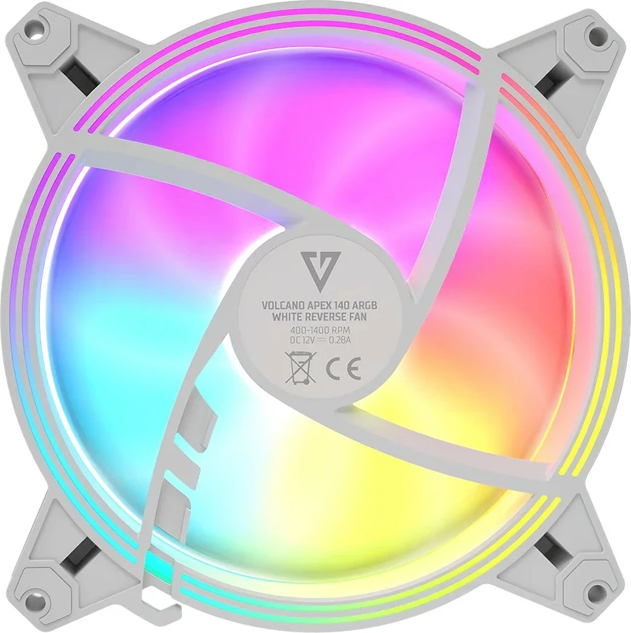 Računalniški ventilator MODECOM FAN-APEX-140R-ARGB-200, 140 mm, ARGB, bel