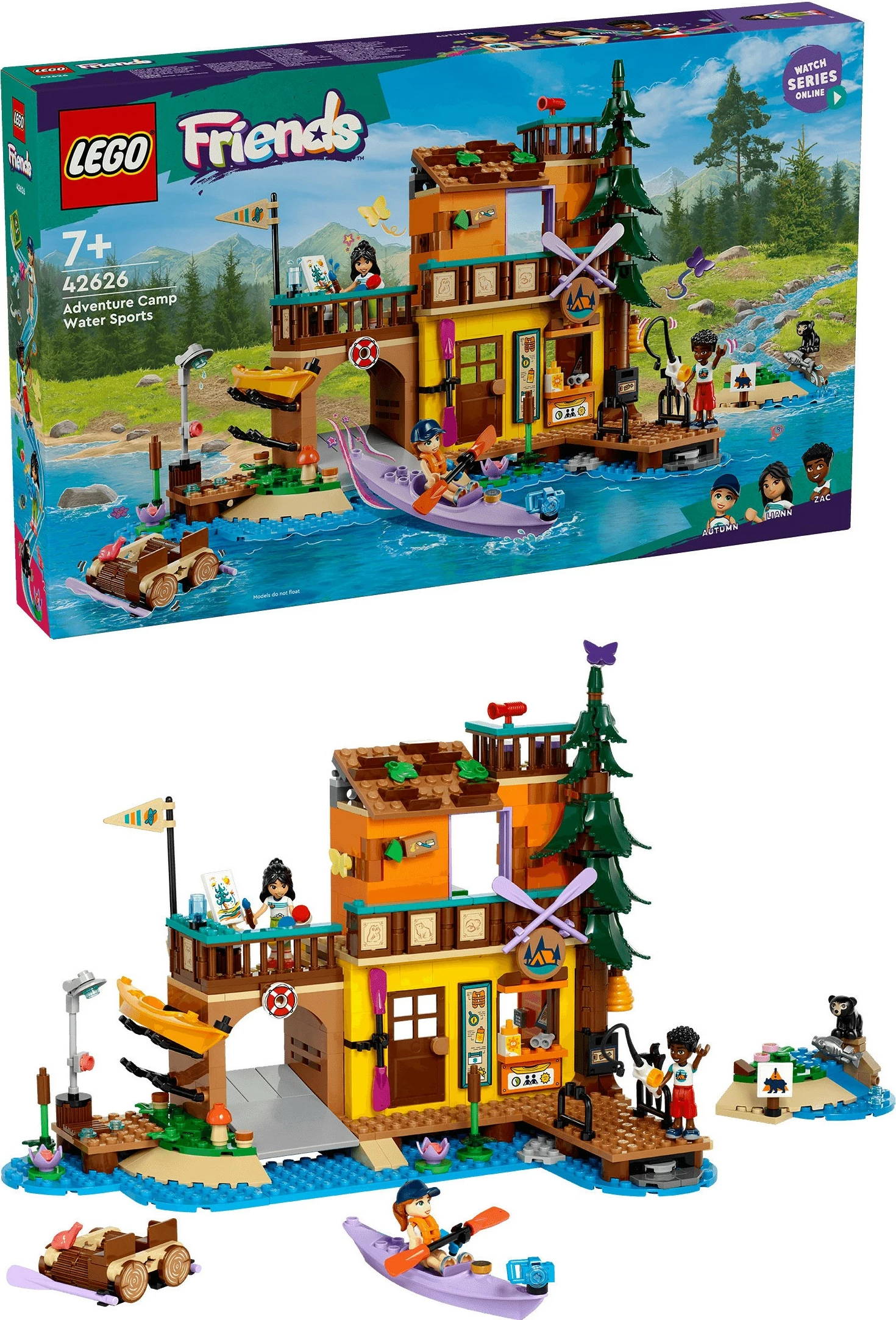Kamp avantur z kajakom, LEGO Friends 42626, večbarven