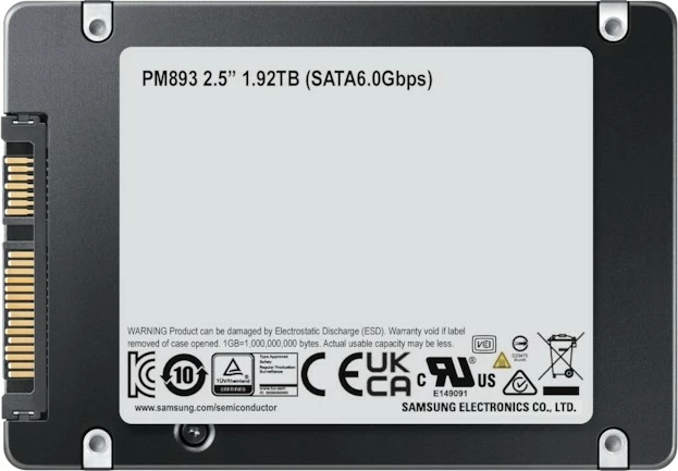 SSD 480 GB, 2,5", 550 MB/s, 6 Gbit/s Samsung PM893
