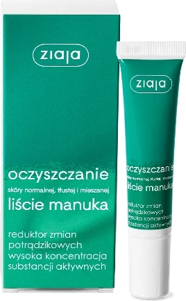 Krema za obraz za nego aknaste kože Manuka Leaves, Ziaja, unisex, 15 ml