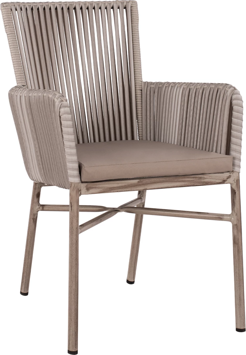 Aluminijasti naslanjač FH5298.03 svetlo siva z blazino 57x63x91cm