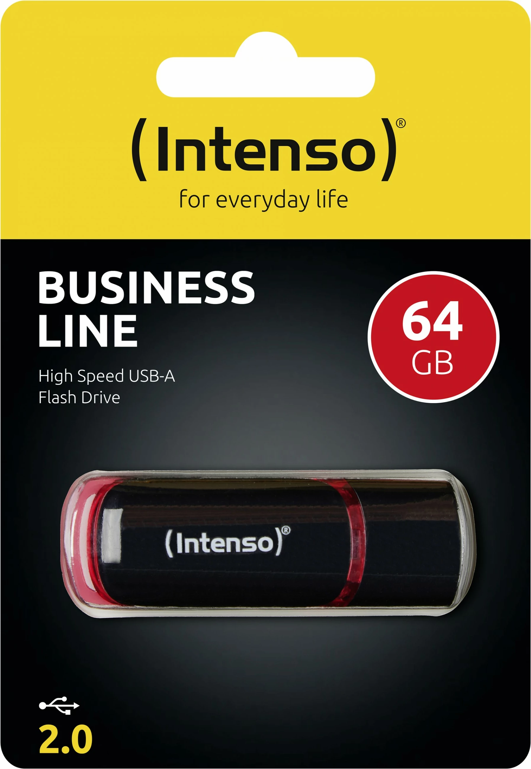 USB ključek 64GB, USB 2.0, črno-rdeč Intenso