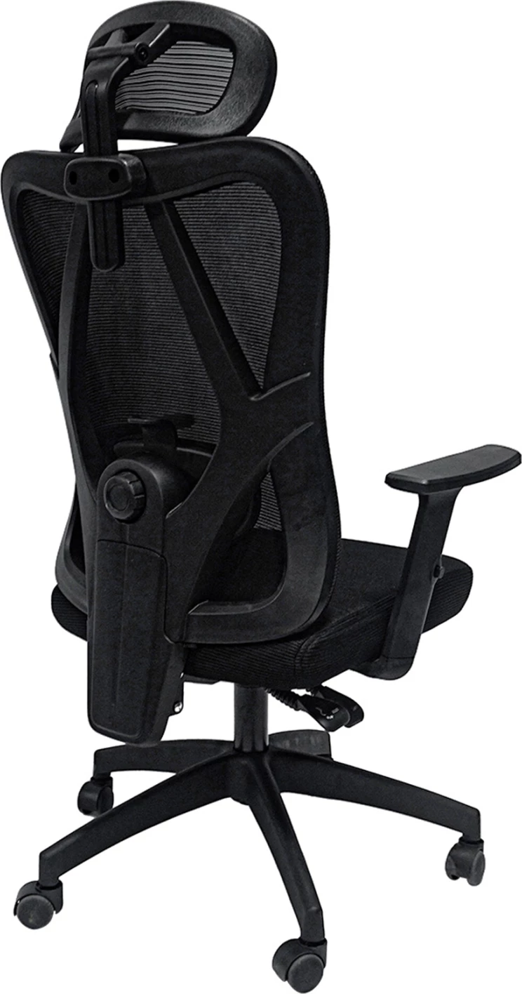 Pisaniški stol MEXER črna mreža-črna kovinska osnova-nylon okvir 60x49x130Hcm