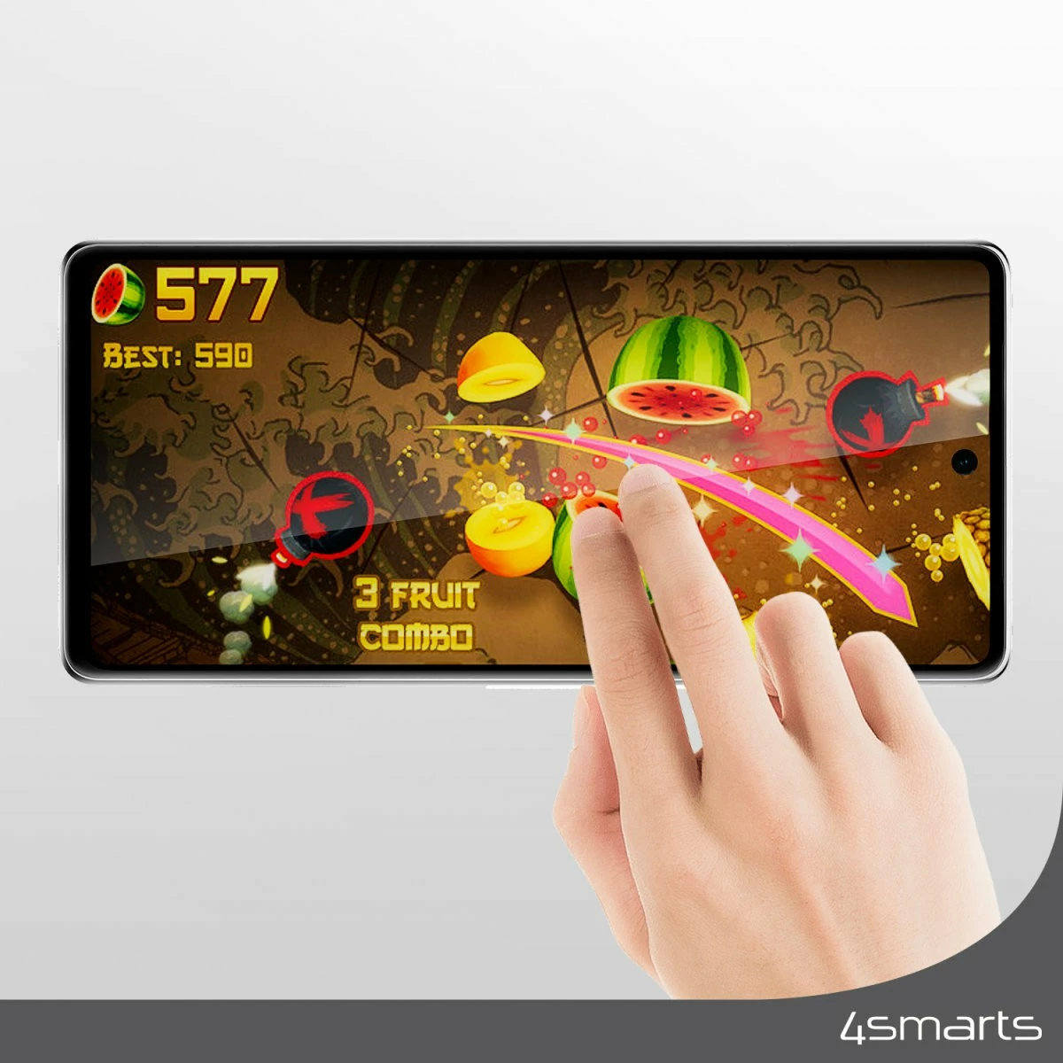 Zaščitno steklo za zaslon Samsung Galaxy A55, 4smarts, kaljeno, prozorno