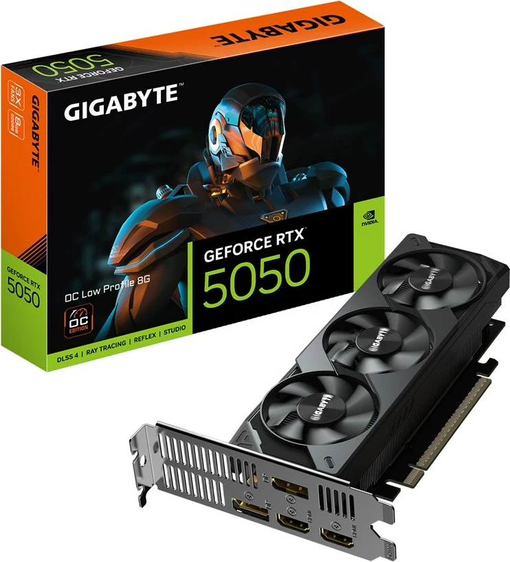 Grafična kartica GeForce RTX 5050 OC Low Profile 8G Gigabyte, 8GB GDDR6, PCI-E 5.0, črna