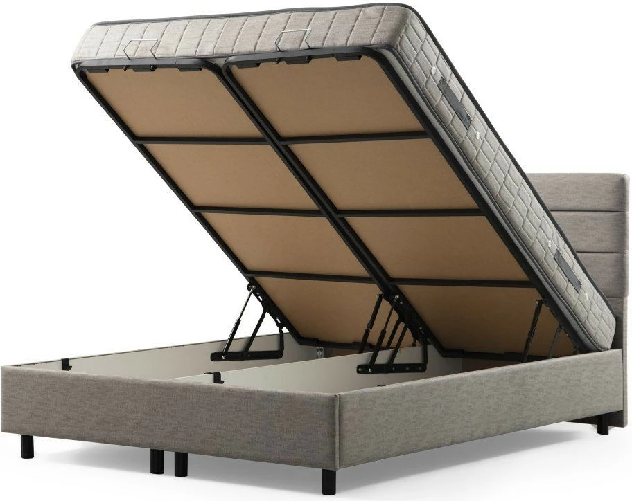 Set dvojnega vzmetnice, vključno s podlago in posteljo, Skye Decor Motya, 160x200, svetlo siva