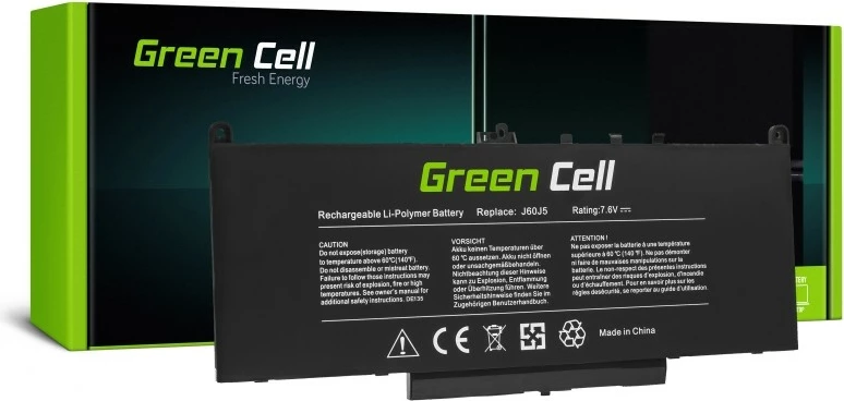 Baterija Green Cell DE135 za Dell Latitude E7270/E7470, 5800mAh, 7.6V, črna
