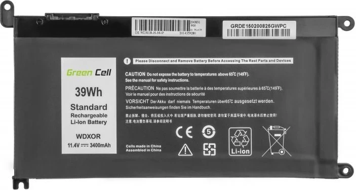 Baterija za prenosnik DE150, 3400 mAh, črna