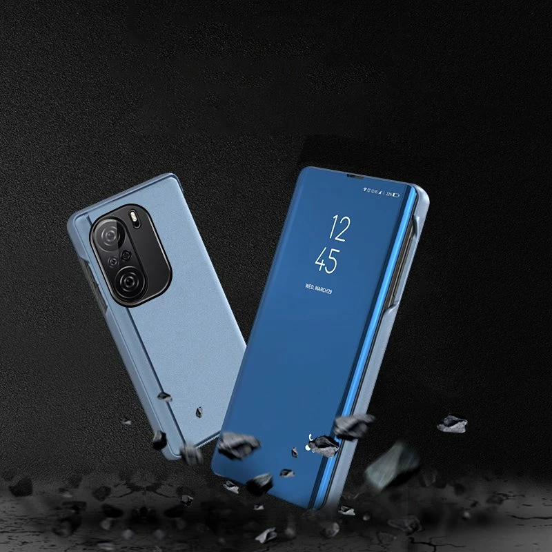 Zaščitni ovitek Clear View Hurtel za Xiaomi Redmi K40 Pro+/K40 Pro/K40/Poco F3, rožnat