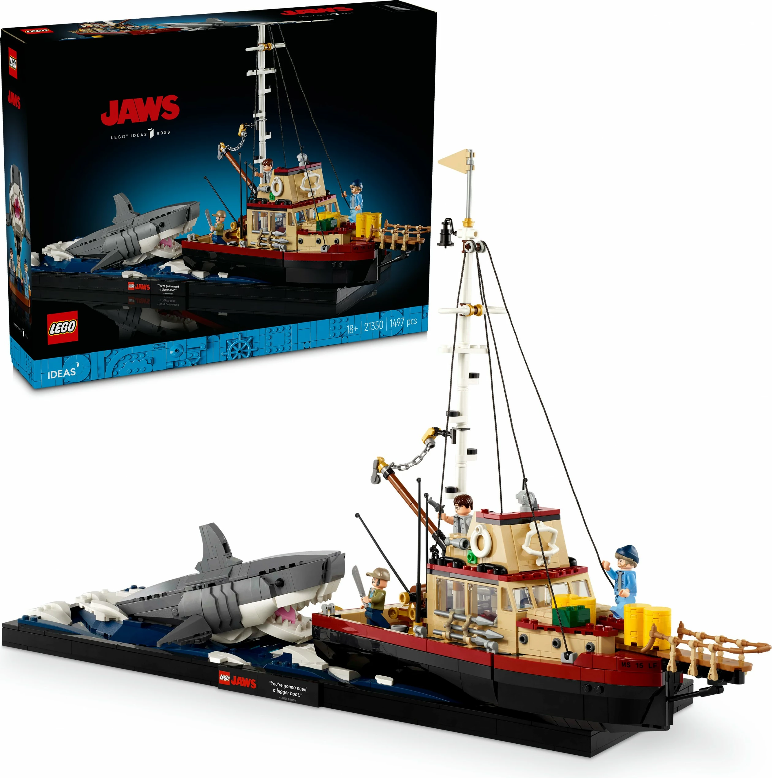 Set gradnikov LEGO Ideas 21350 Jaws, 1497 delov