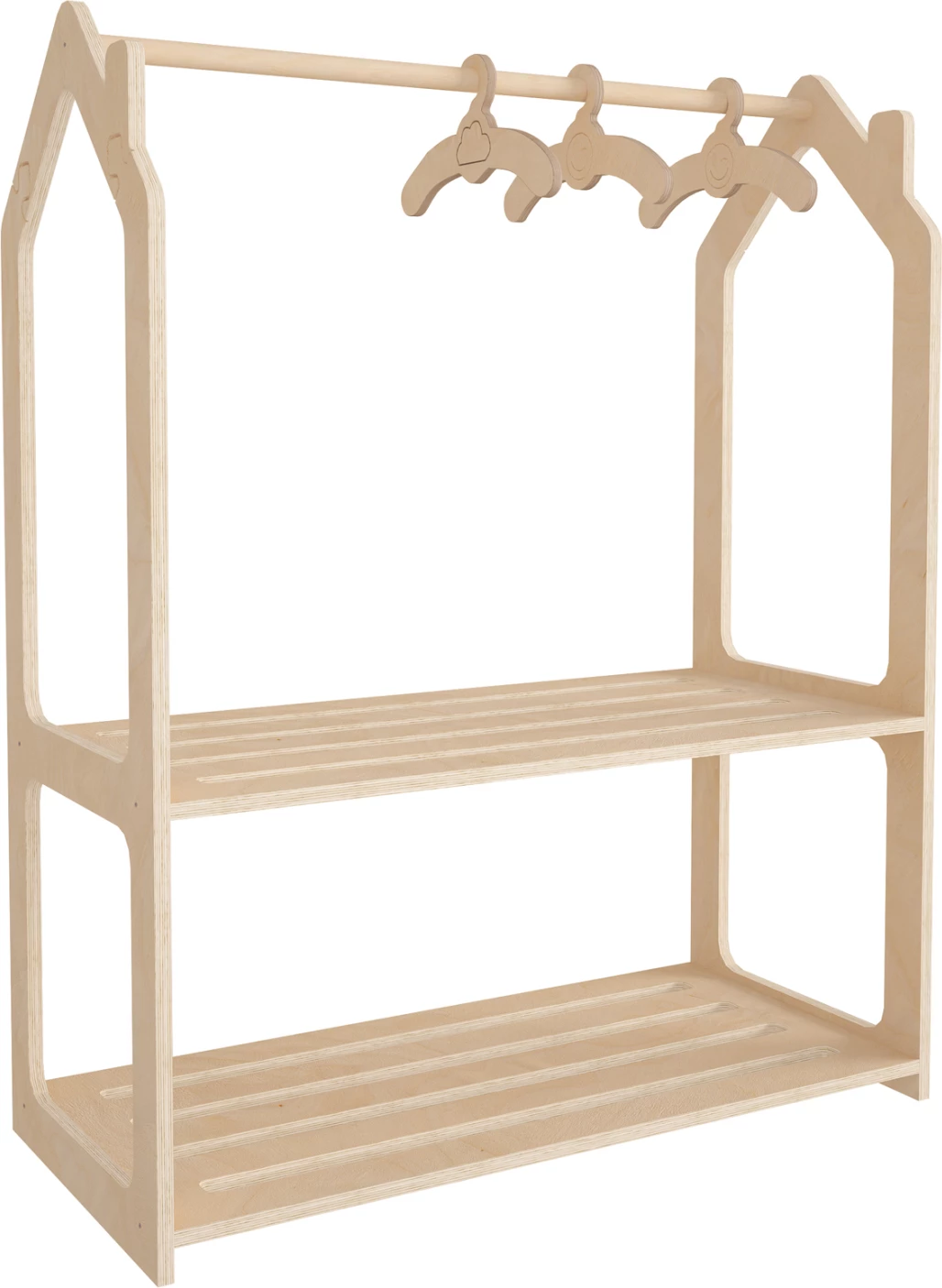 Otroški obešalnik SANI FH18225.03 iz brezovega lesa v naravni barvi 86x49x110Hcm