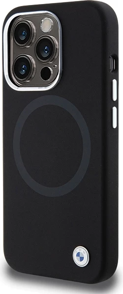 Ovitek iz tekočega silikona z MagSafe adijo BMW Signature za iPhone 15 Pro, črn