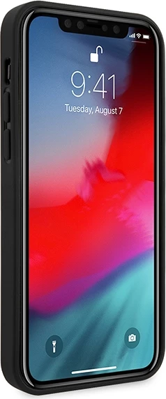 Ovitek za telefon, trd, saffiano umetno usnje, rdeč za iPhone 12 Pro Max 6.7" - Guess GUHCP12LVSATMLRE