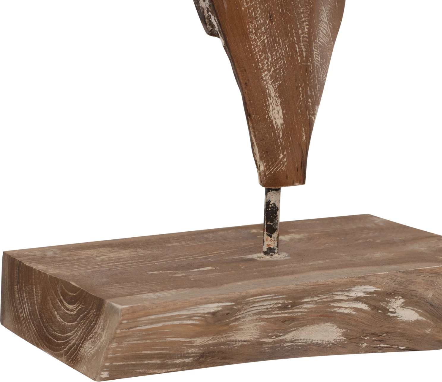 Namizna dekoracija iz masivnega tikovega lesa bele barve 26Χ16Χ70H