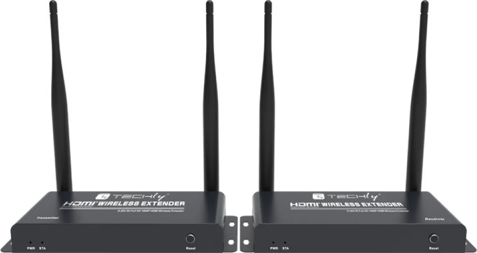 Brezžični HDMI podaljševalnik Techly 365610, Full HD 1080p 60Hz, do 200 m, črn