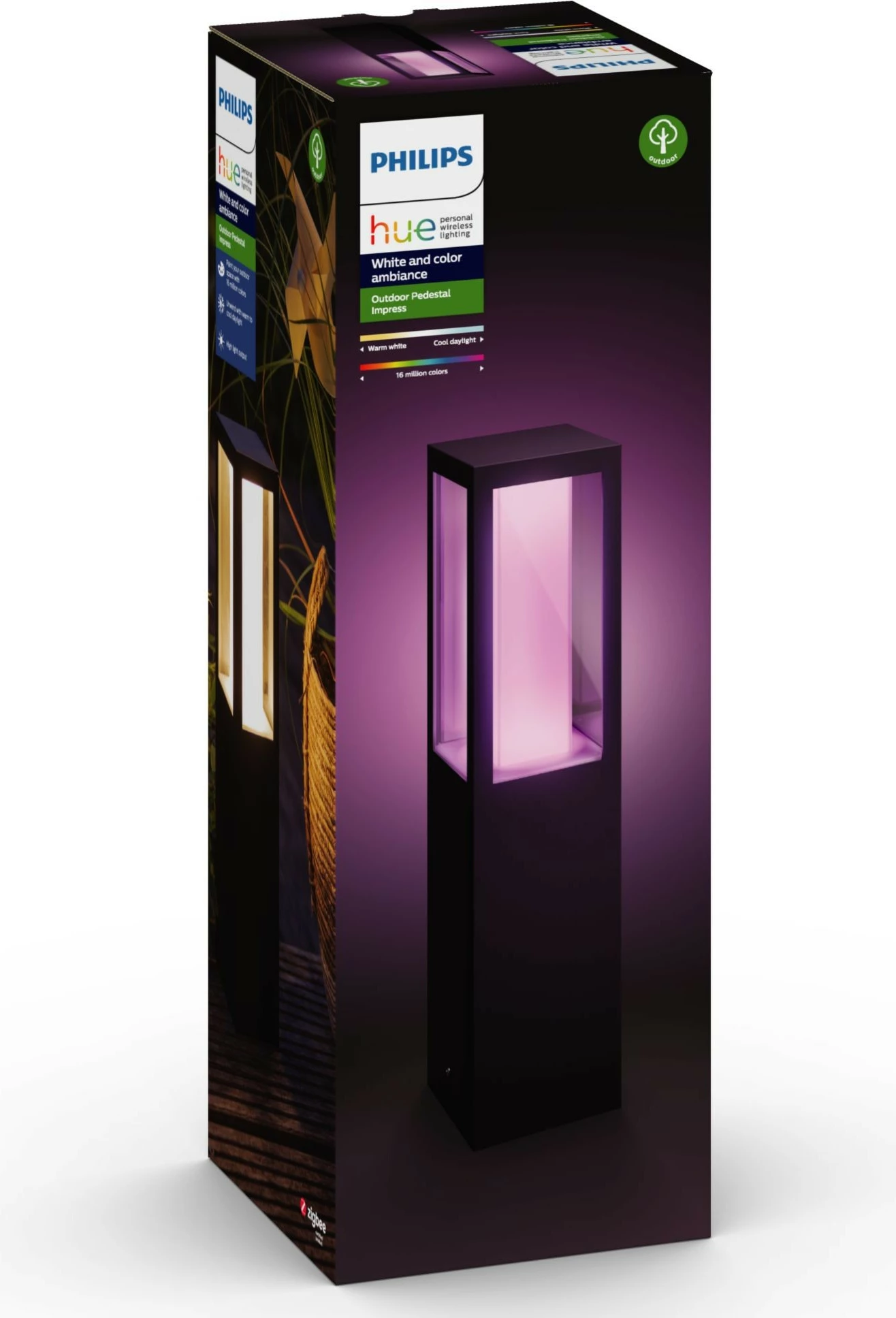 Pametna stebrna luč Philips Hue Impress, LED, črna, za zunaj