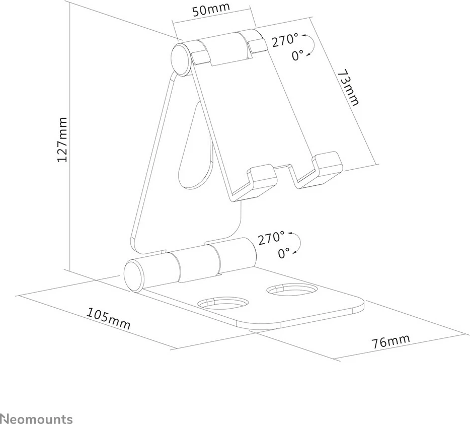 Držalo za telefon, zložljivo, Newstar DS10-160SL1, srebrno