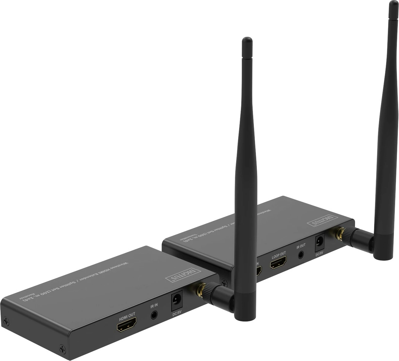 Brezžični AV predajnik in sprejemnik Digitus, HDMI, 100 m, črn