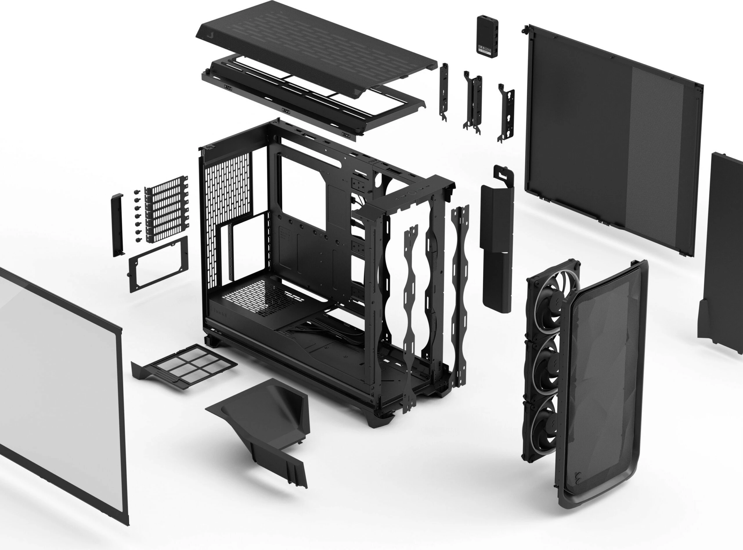 Računalniško ohišje Fractal Design Meshify 3 XL Ambience Pro RGB, kaljeno steklo, črno