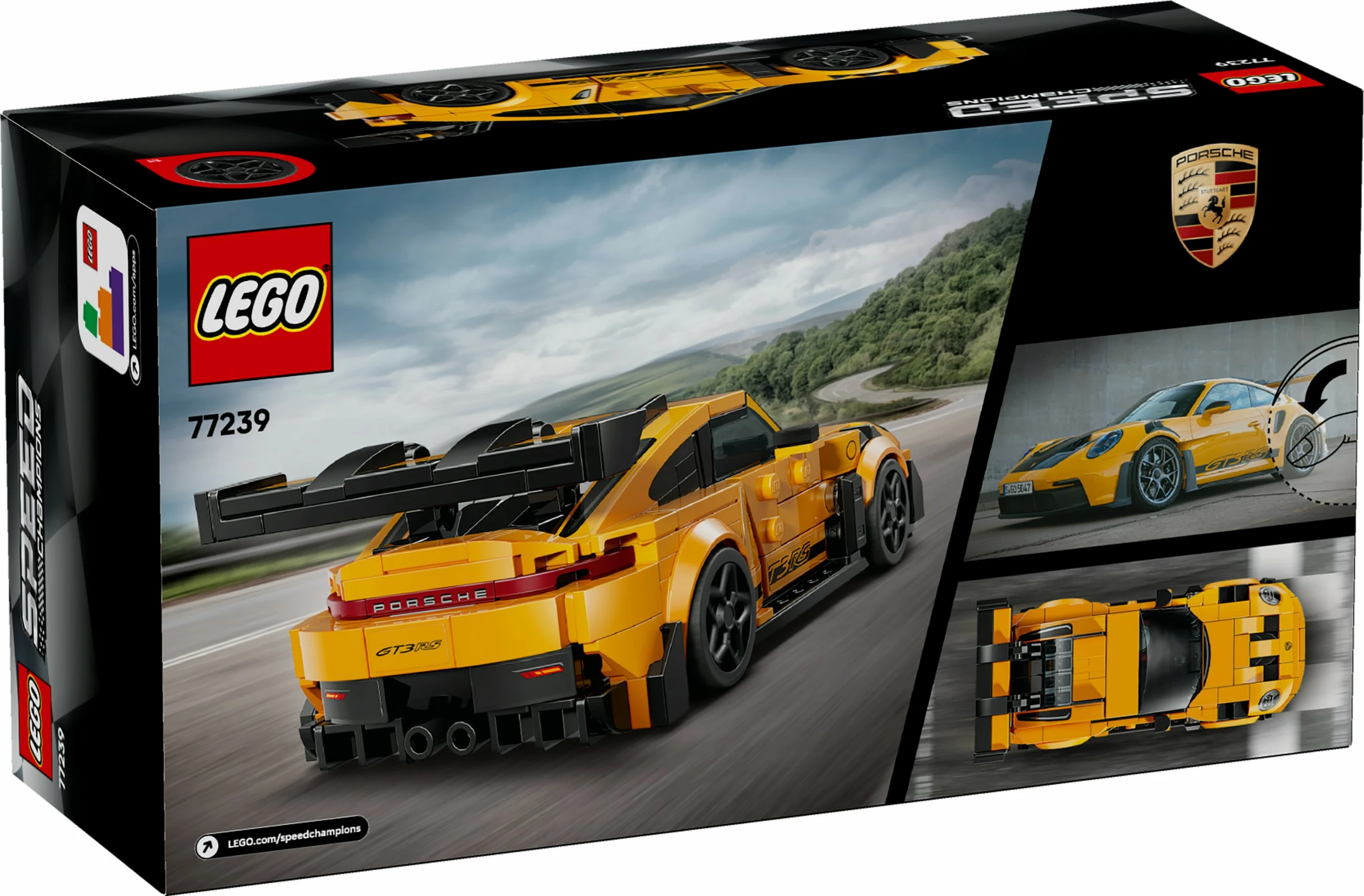 Set za gradnjo LEGO Speed Champions Porsche 911 GT3 RS 77239, 348 delov, večbarven