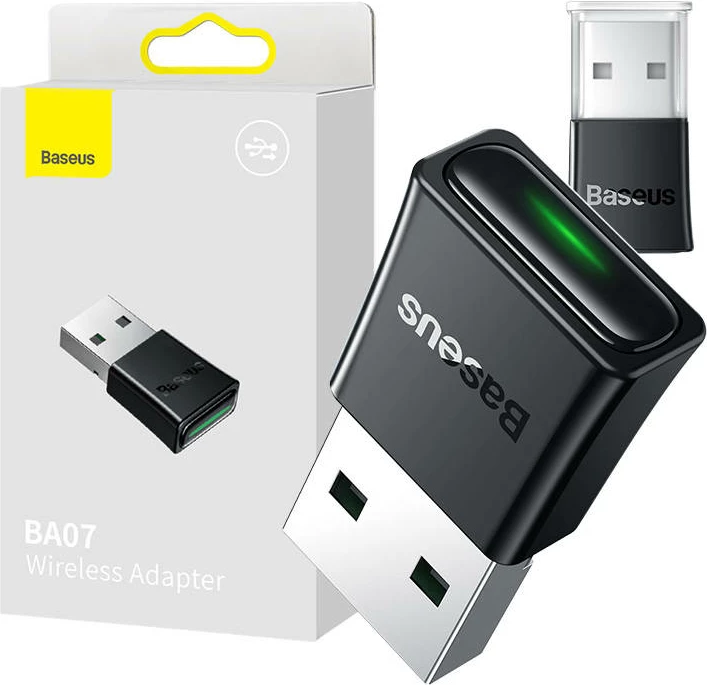 Brezžični adapter, Baseus BA07, USB-A, Bluetooth 5.3, črn
