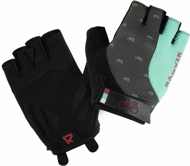 Rokavice za ženske Radvik za kolo, črne in modre