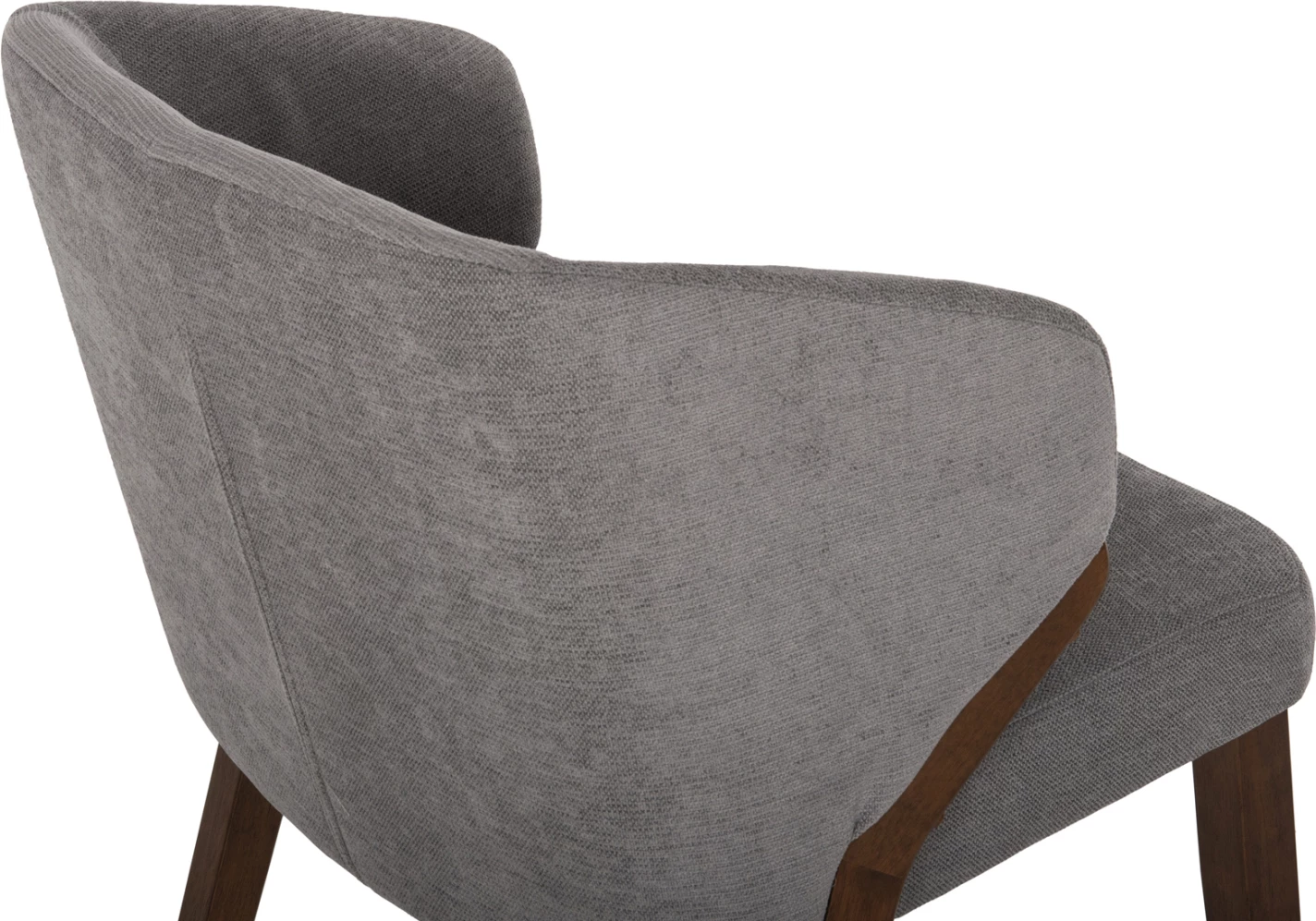 Jedilni stol Radder FH9749 iz kavčukovca v barvi oreha-siva tkanina 50x53x77Hcm, set 2 kosov