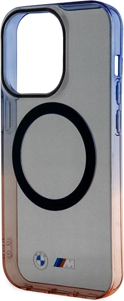 Ovitek Gradient Bumper MagSafe za iPhone 14 Pro 6.1, BMW, siv/oranžen/moder