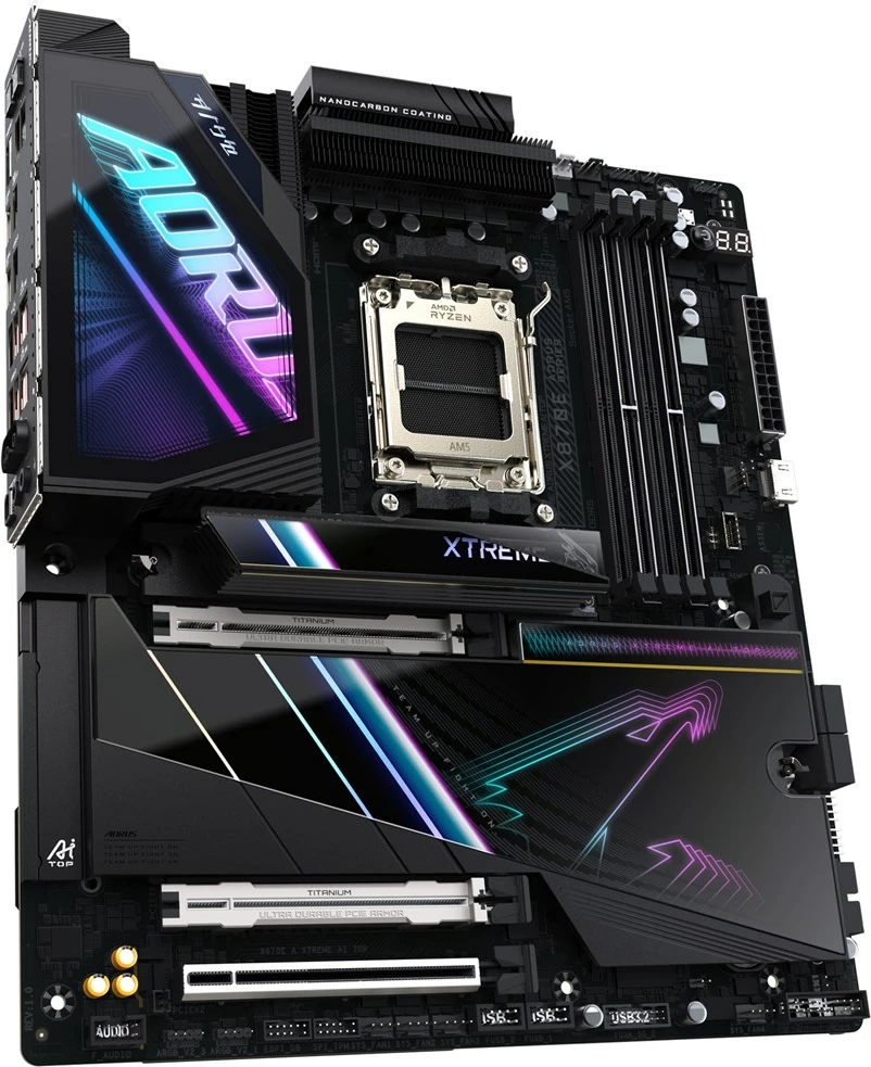 Matična plošča Gigabyte X870E AORUS XTREME AI TOP, Socket AM5, DDR5, Wi‑Fi 7, 10GbE LAN, črna