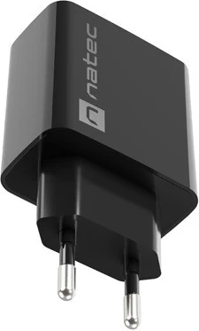Napajalnik Ribera 20W z USB-A in USB-C, Natec, črn