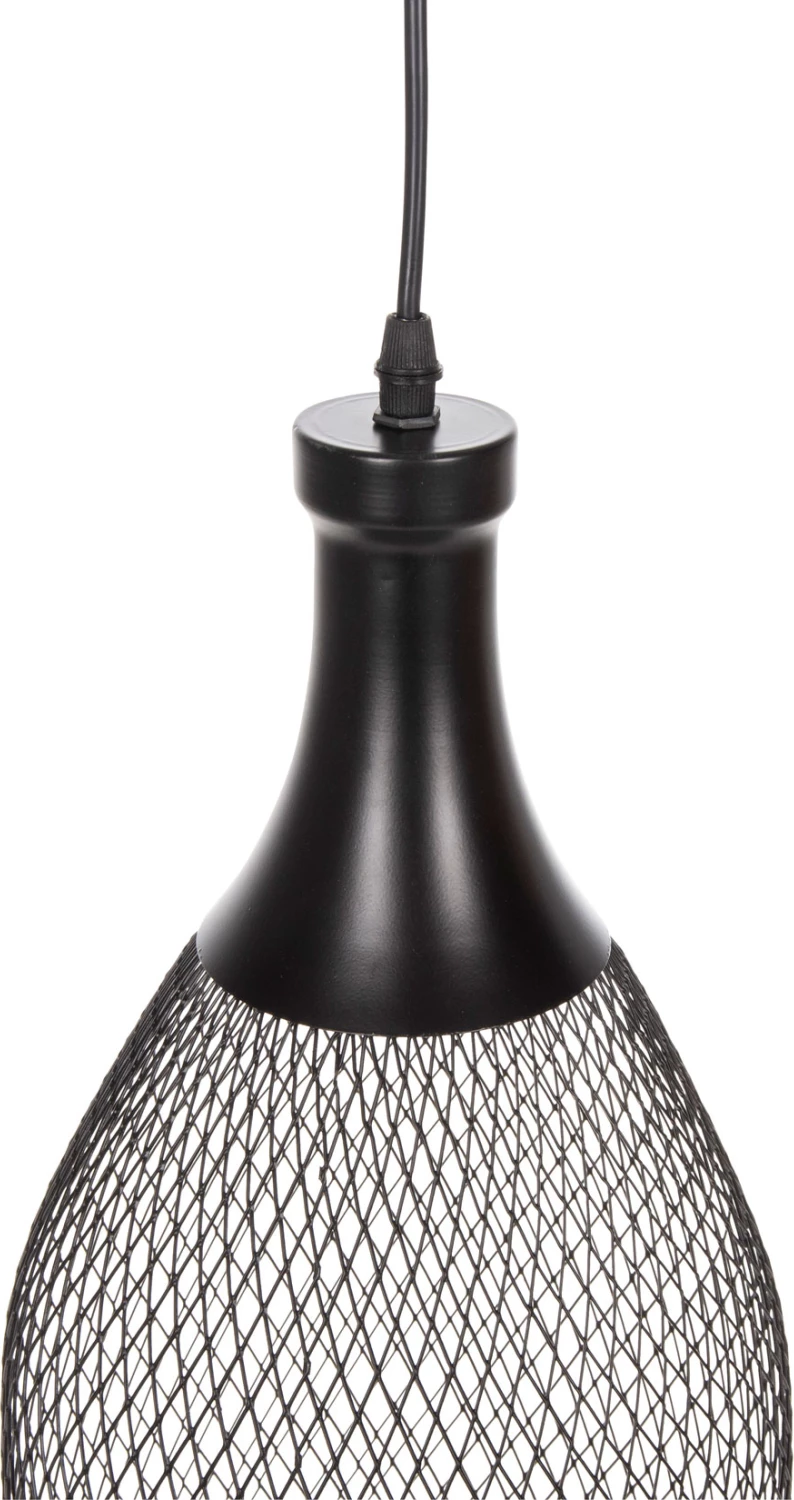 Stropna viseča svetilka FH4105 črna kovinska mrežasta kapa Φ20x145Hcm