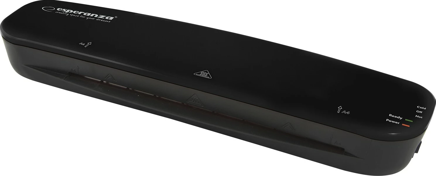 Laminator za A4, Esperanza ETERNITY EFL002, črn, s 5 folijami