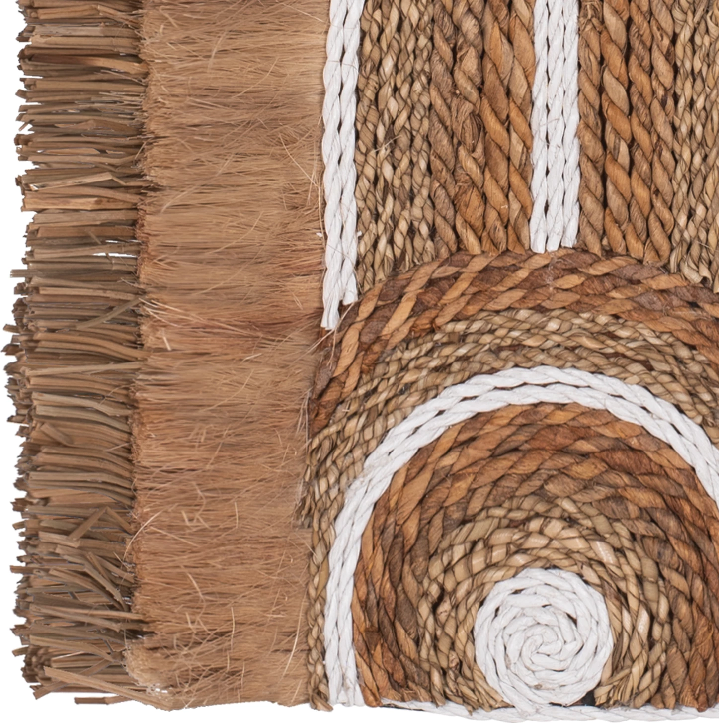 Stenska dekoracija z vlakni abake in vrvjo v naravni barvi 32X58X8cm.FH7791