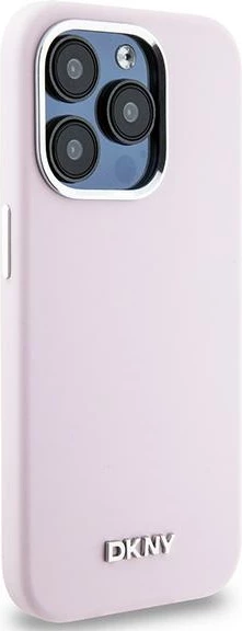 Ovitek za telefon iz tekočega silikona MagSafe za iPhone 14 Pro, roza, DKNY