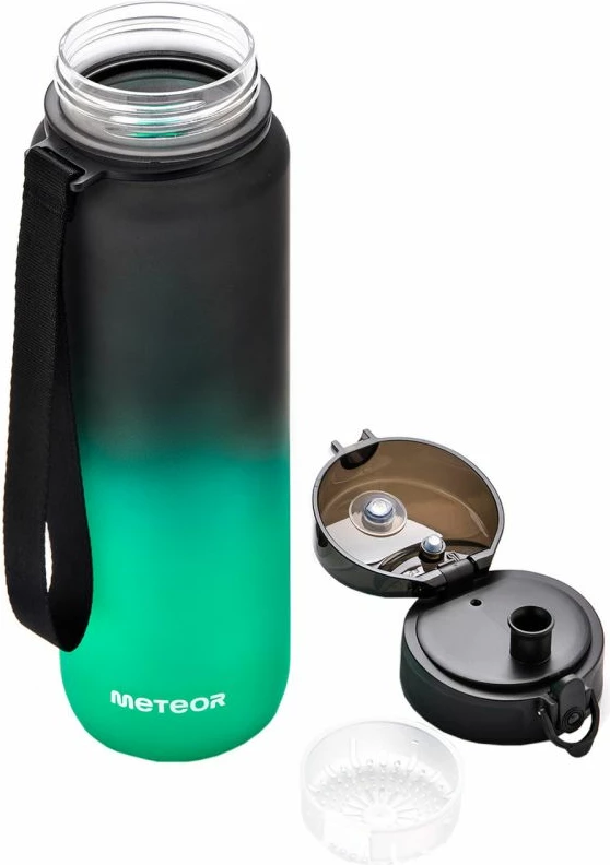 Steklenica za vodo Meteor, univerzalna, črno-zelena