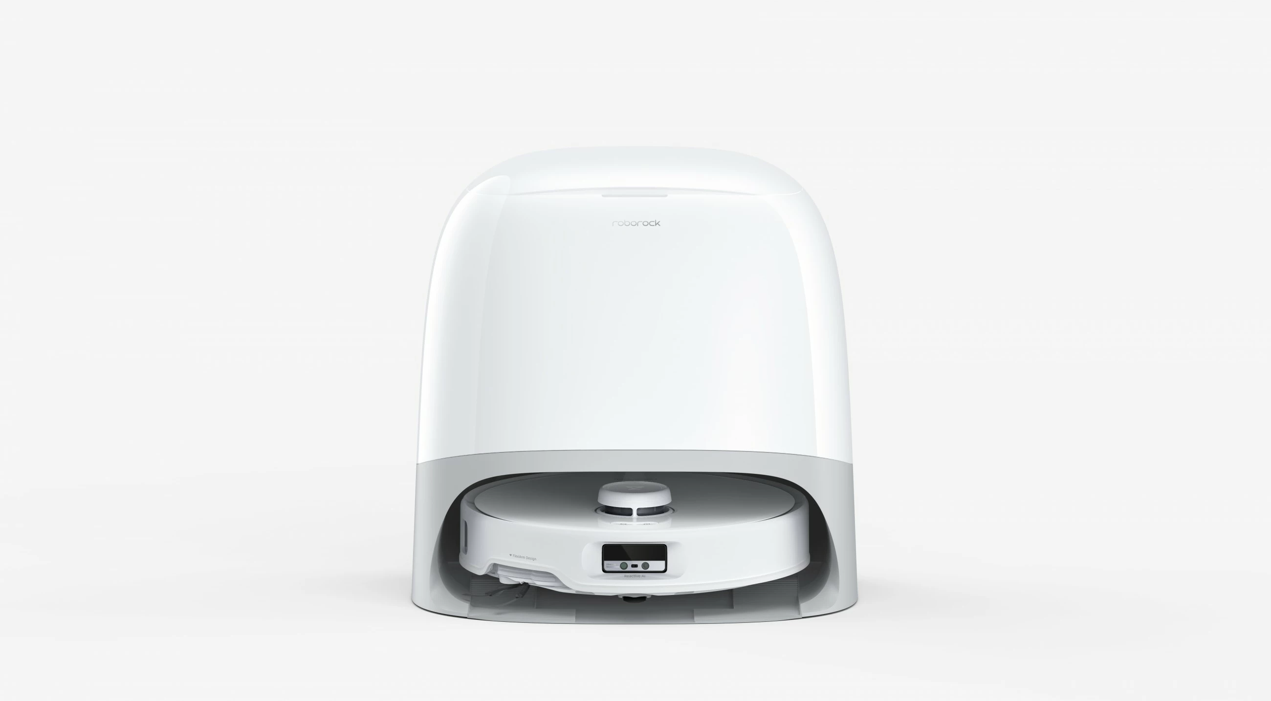 Robot za čiščenje Roborock Q Revo Curv, 0,325 L, baza 2,5 L, bel