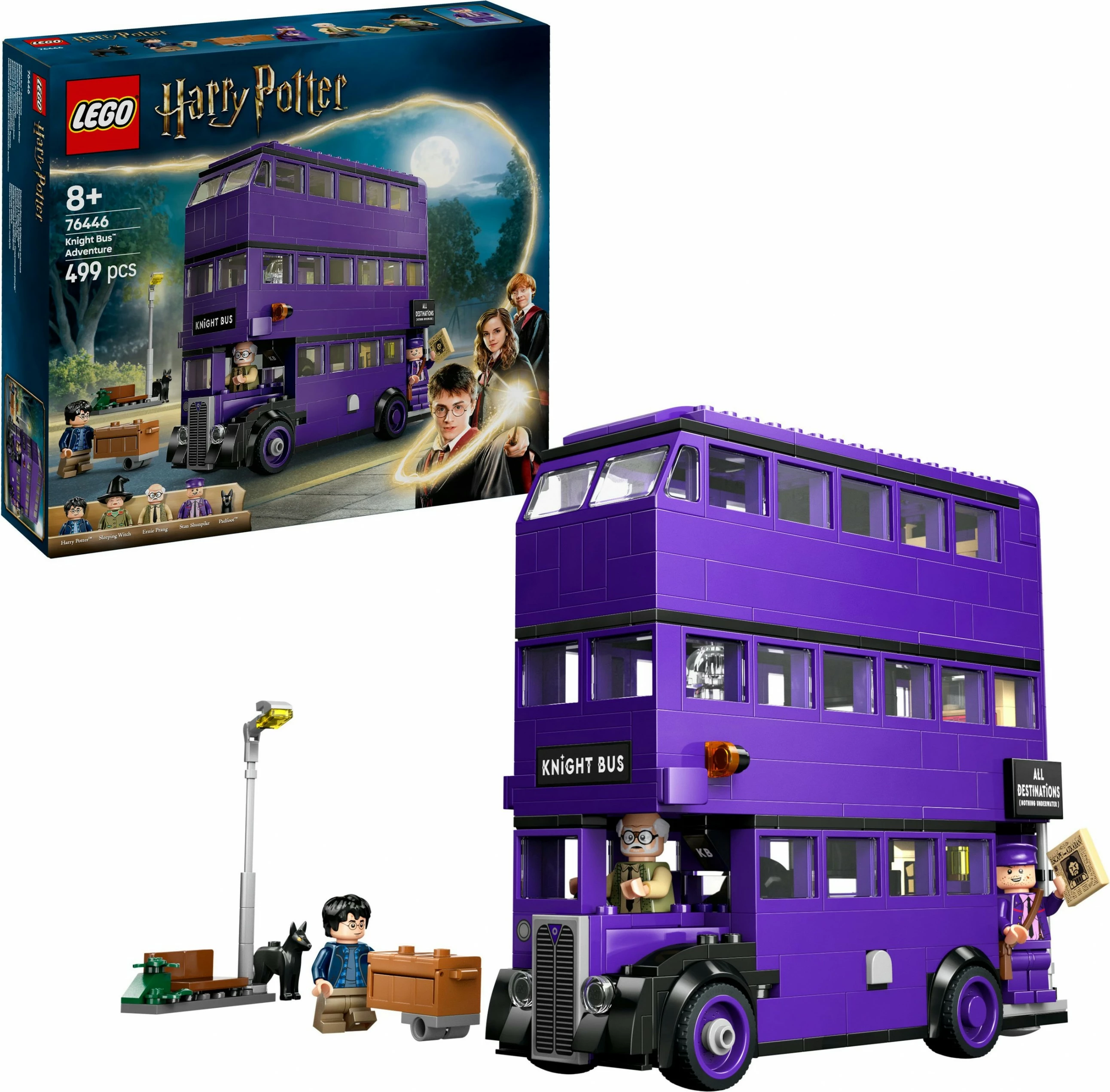 Set gradnje LEGO Harry Potter 76446, Pustolovščine z Knight avtobusom, večbarven