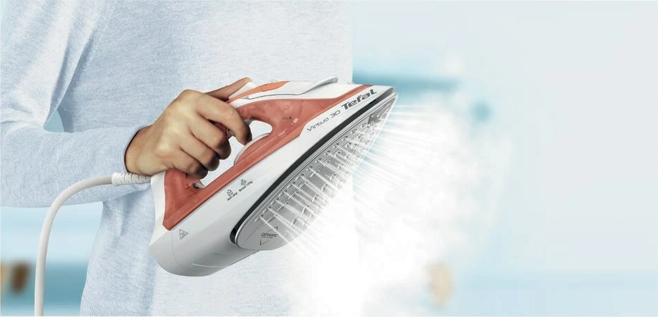 Parni/električni likalnik Tefal Virtuo 30 FV2C40E0, 2000 W, keramika, breskev/bele