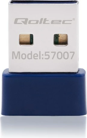 Brezžični WiFi in Bluetooth USB adapter Qoltec 57007, Navy