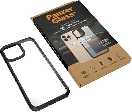 Zaščitni ovitek ClearCase PanzerGlass za iPhone 13 Pro Max, prozoren in črn