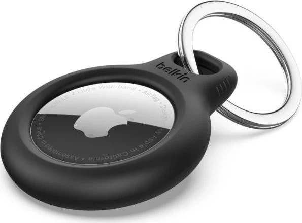 Ovitek za AirTag z obeskom za ključe, Belkin, črn
