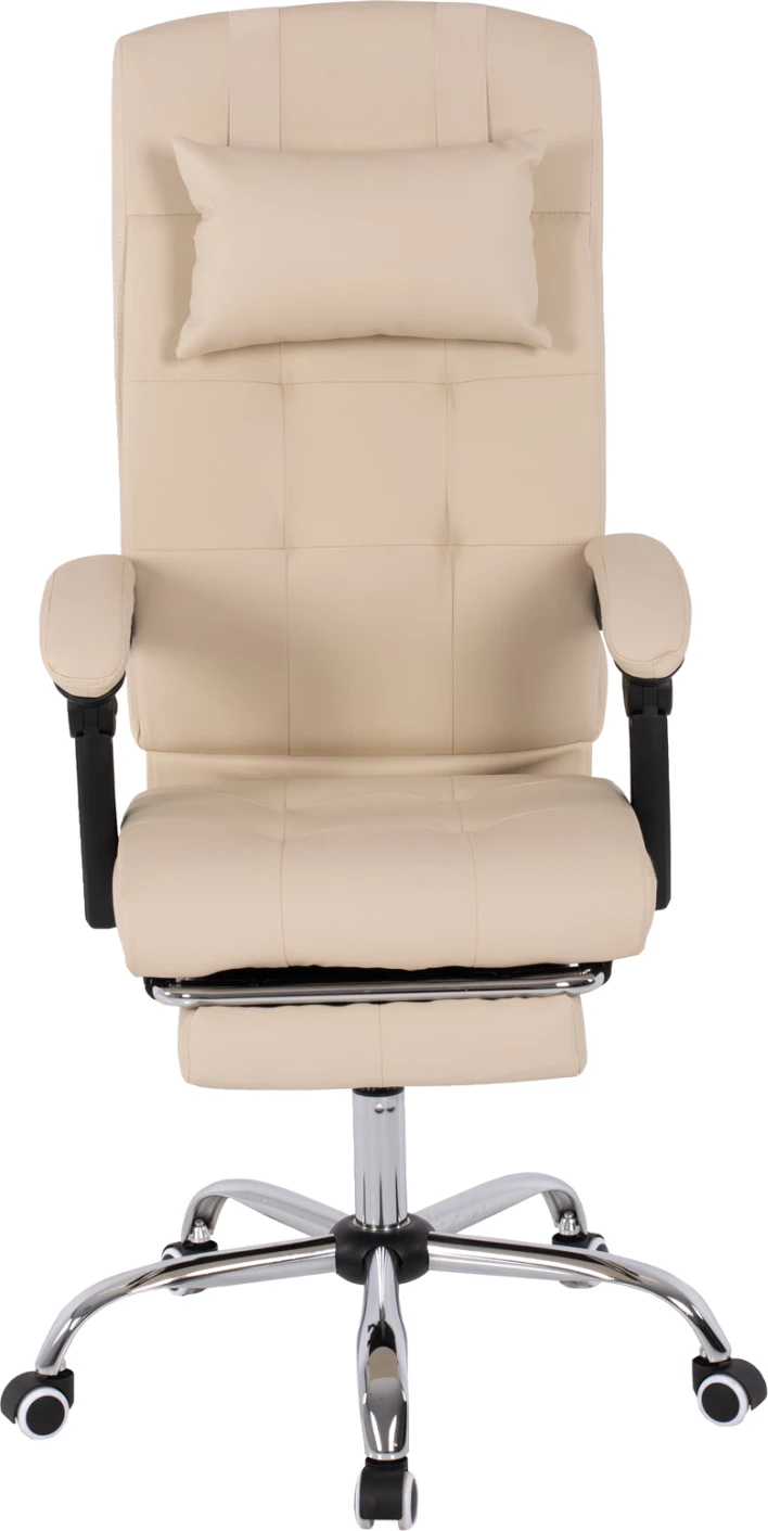 Izvršni pisarniški stol FH1057.12 bež z zložljivim naslonom za noge 58x71x128Hcm