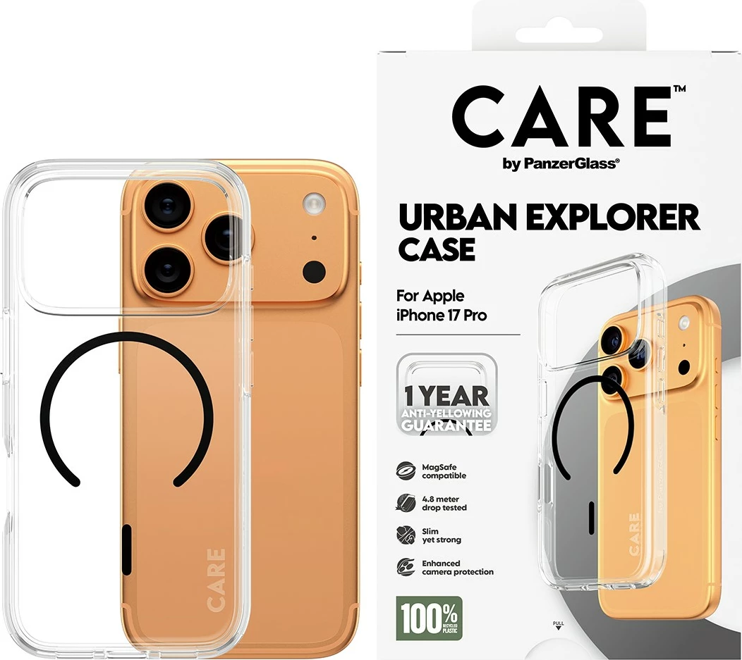 Prozoren ovitek za telefon PanzerGlass CARE Flagship Urban Explorer MagSafe za iPhone 17 Pro