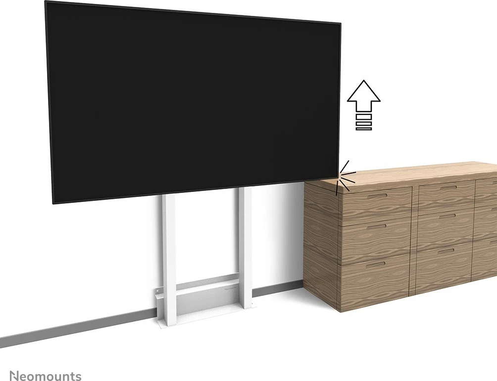 Motorni stenski nosilec za TV do 100'', Newstar WL55-875WH1, bel