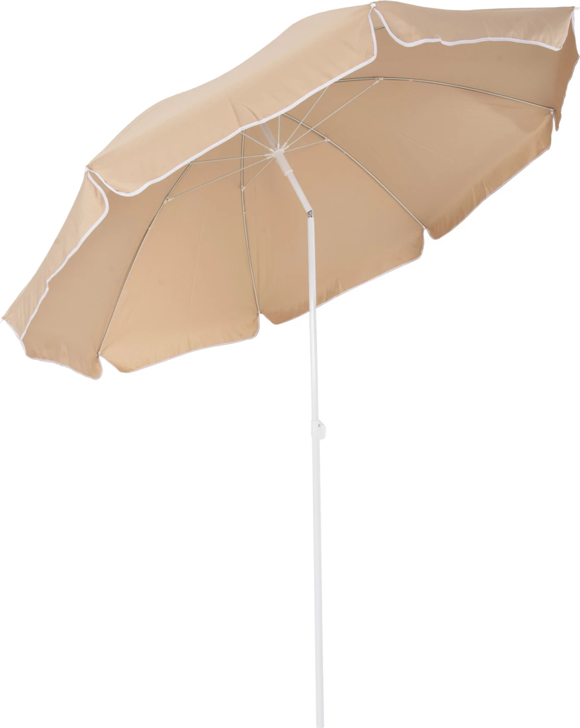 Plažni senčnik, 2,00 m, 8 palic iz steklenih vlaken, moka — belo steblo FH6015.04