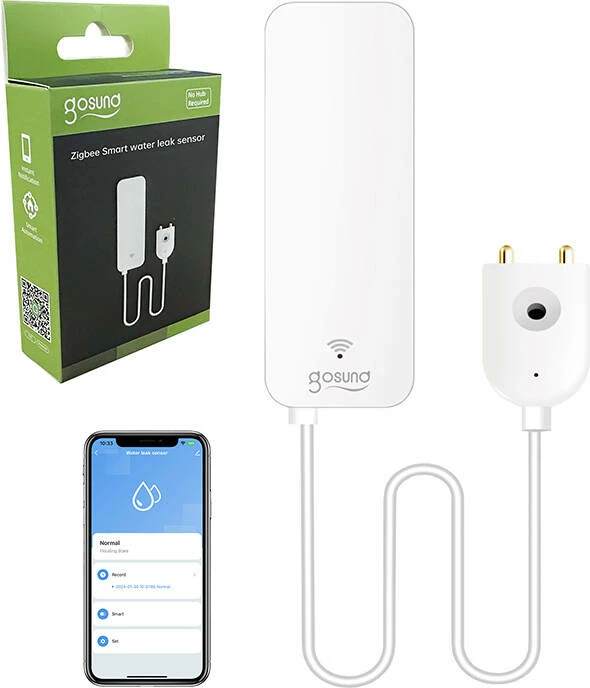 Pametni senzor za vodo Gosund ST19 z ZigBee, za puščanje, bel
