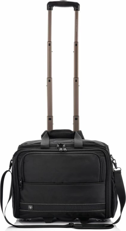 Potovalna torba na kolesih, SwissBags 17235, za moške in ženske, črna